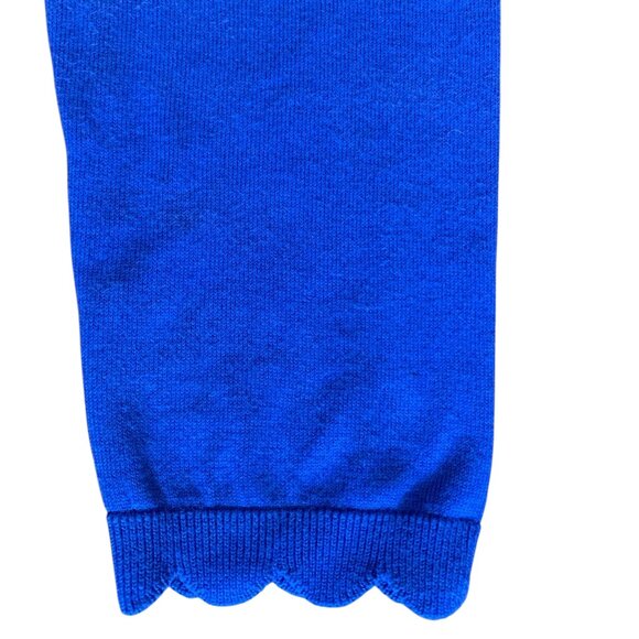 Talbots Womens Violet Blue Scalloped Edge 3/4 Sleeve Cardigan Size Medium - Picture 5 of 6